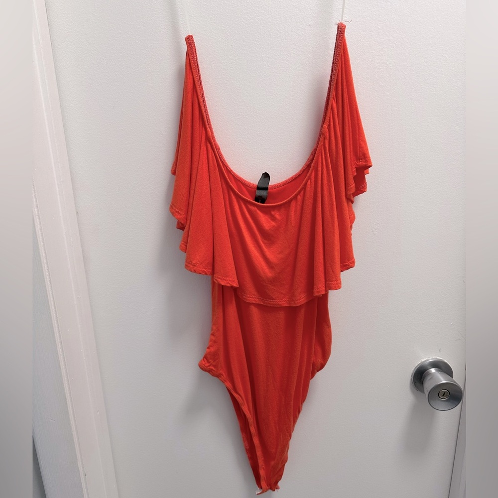 Francesca’s off-the-shoulder bodysuit